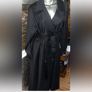 Elegant Black Pinstripe Women's Dress